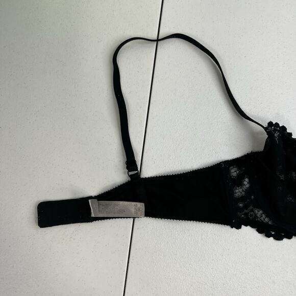 Victoria's Secret Size 34B Bra Very Sexy Lined Demi Push Up Underwire Black Lace - Picture 12 of 16